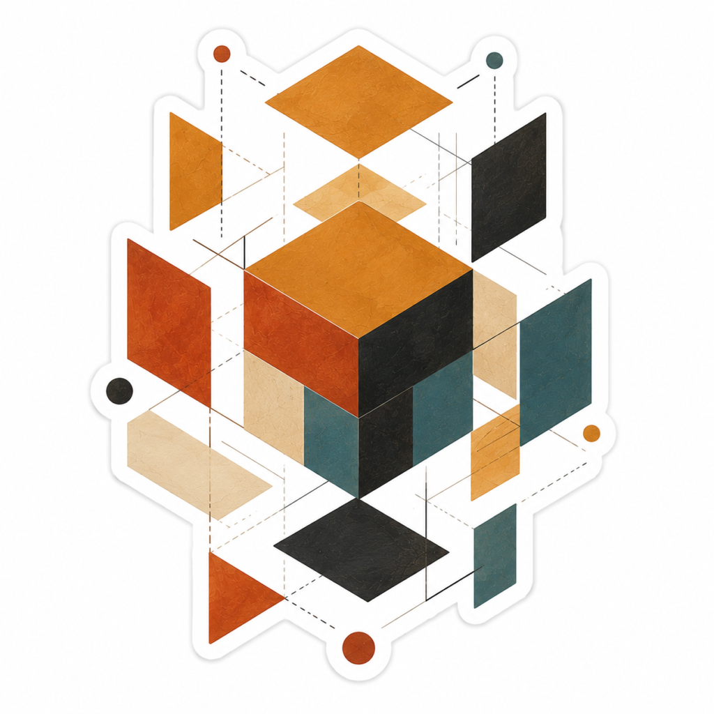 CreaPulso Geometric Cube, abstract cube illustration